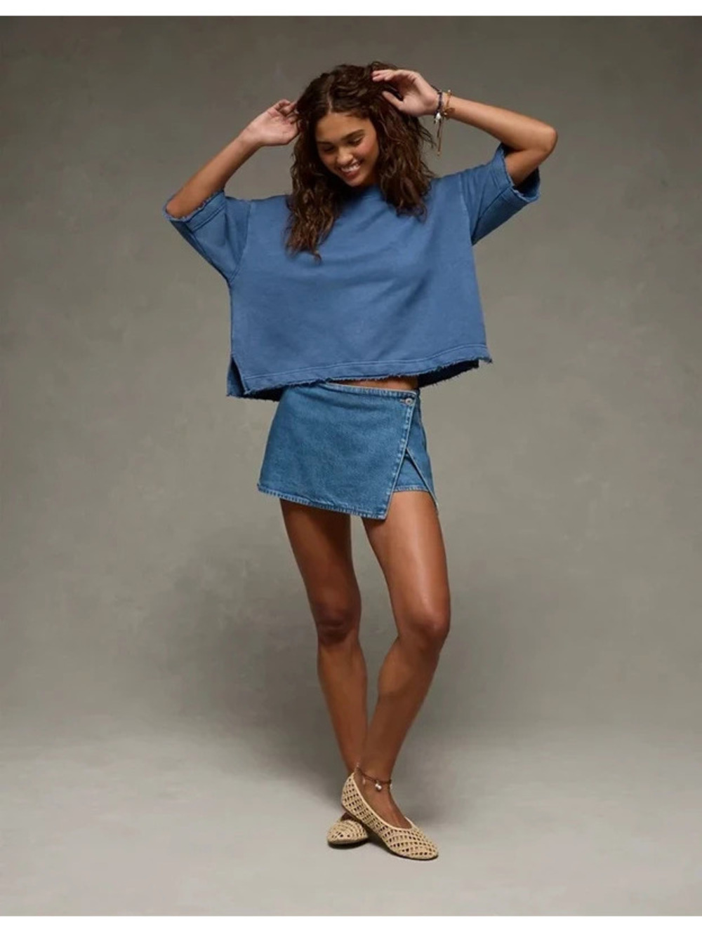 AE High-Waisted Wrap Skort Shorts